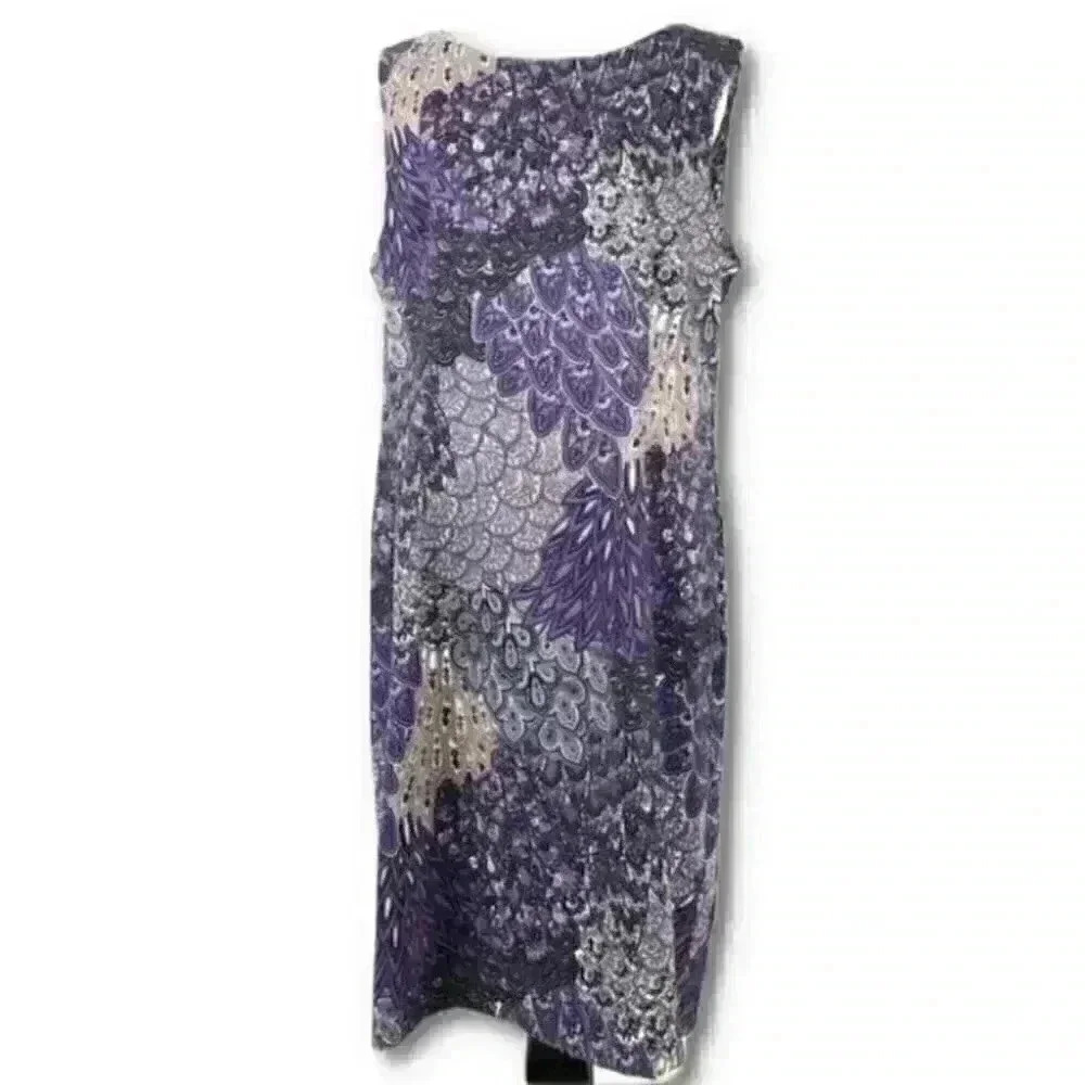 Connected apparel dress size 16 purple multicolored paisley sleeveless pencil - Picture 8 of 8